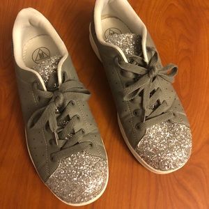 ASOS silver glitter sneakers